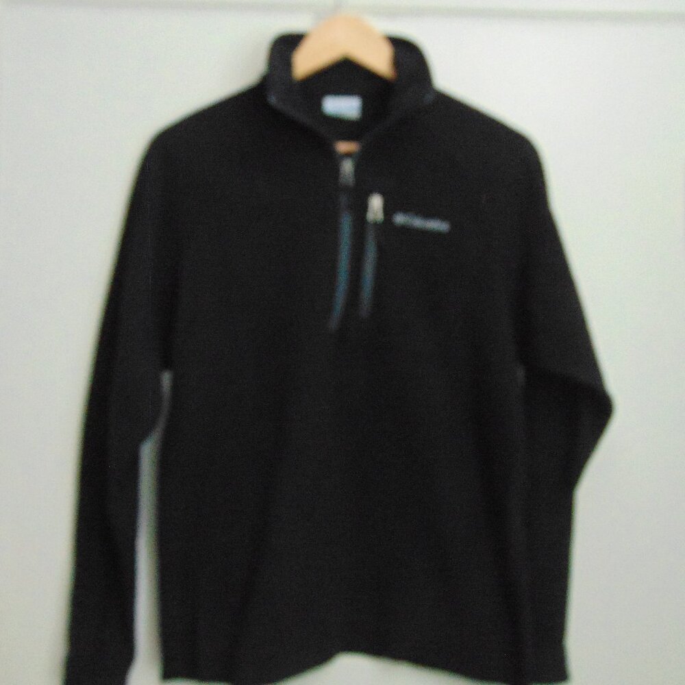 Unisex Black Columbia Half Zip Fleece Pull Over Size S Brand New